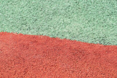 Green red plastic floor